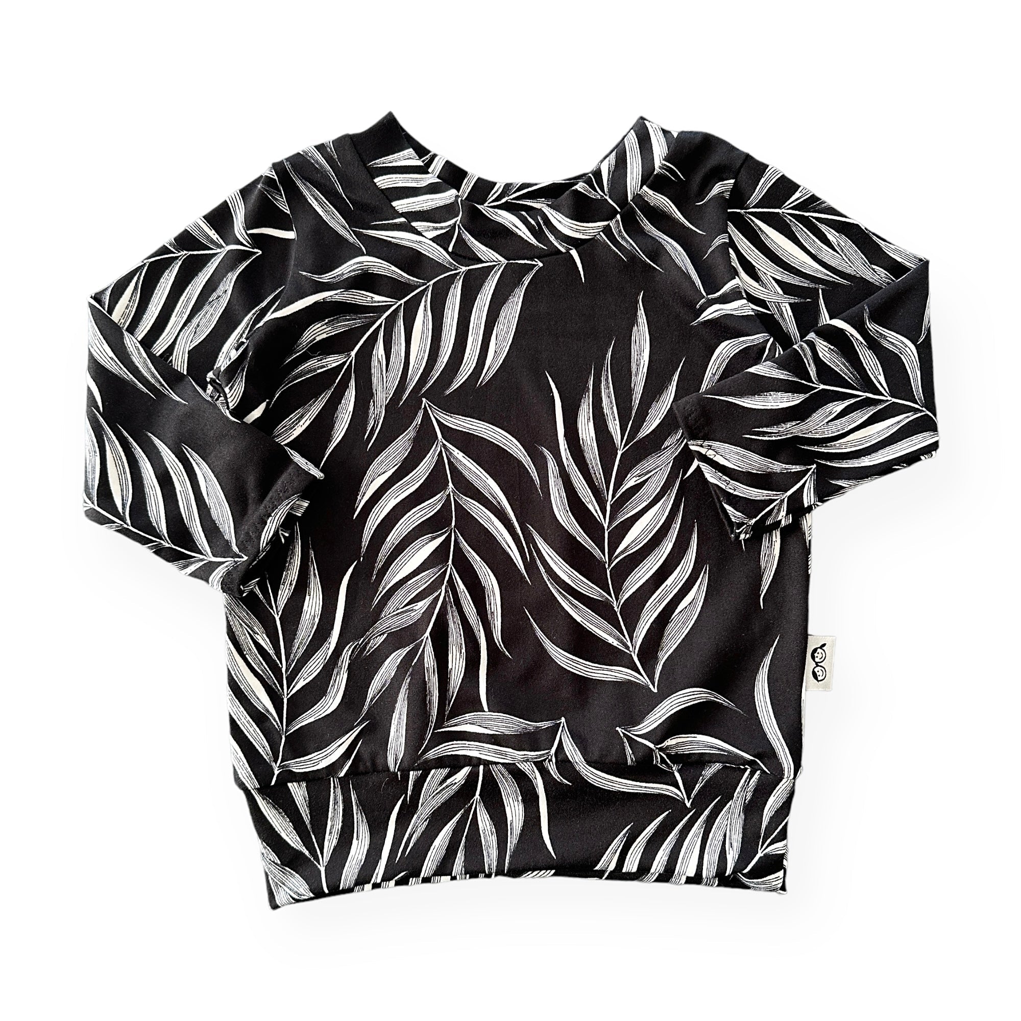 Black Pampas Leaves Lounge Top