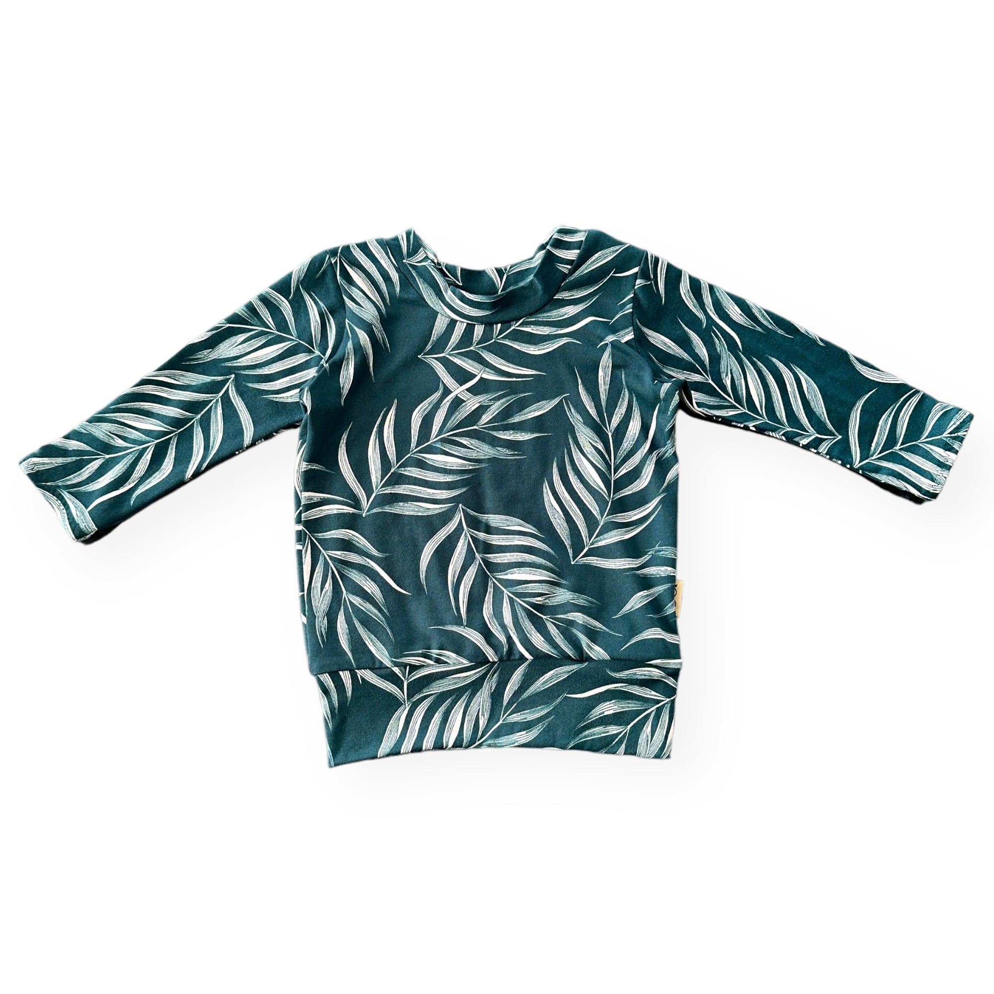 Ocean Teal Pampas Leaves Lounge Top