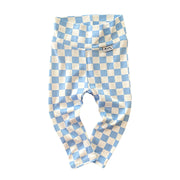 Blue Retro Checkered Leggings