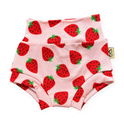 Pink Strawberries Ribbed Bummies