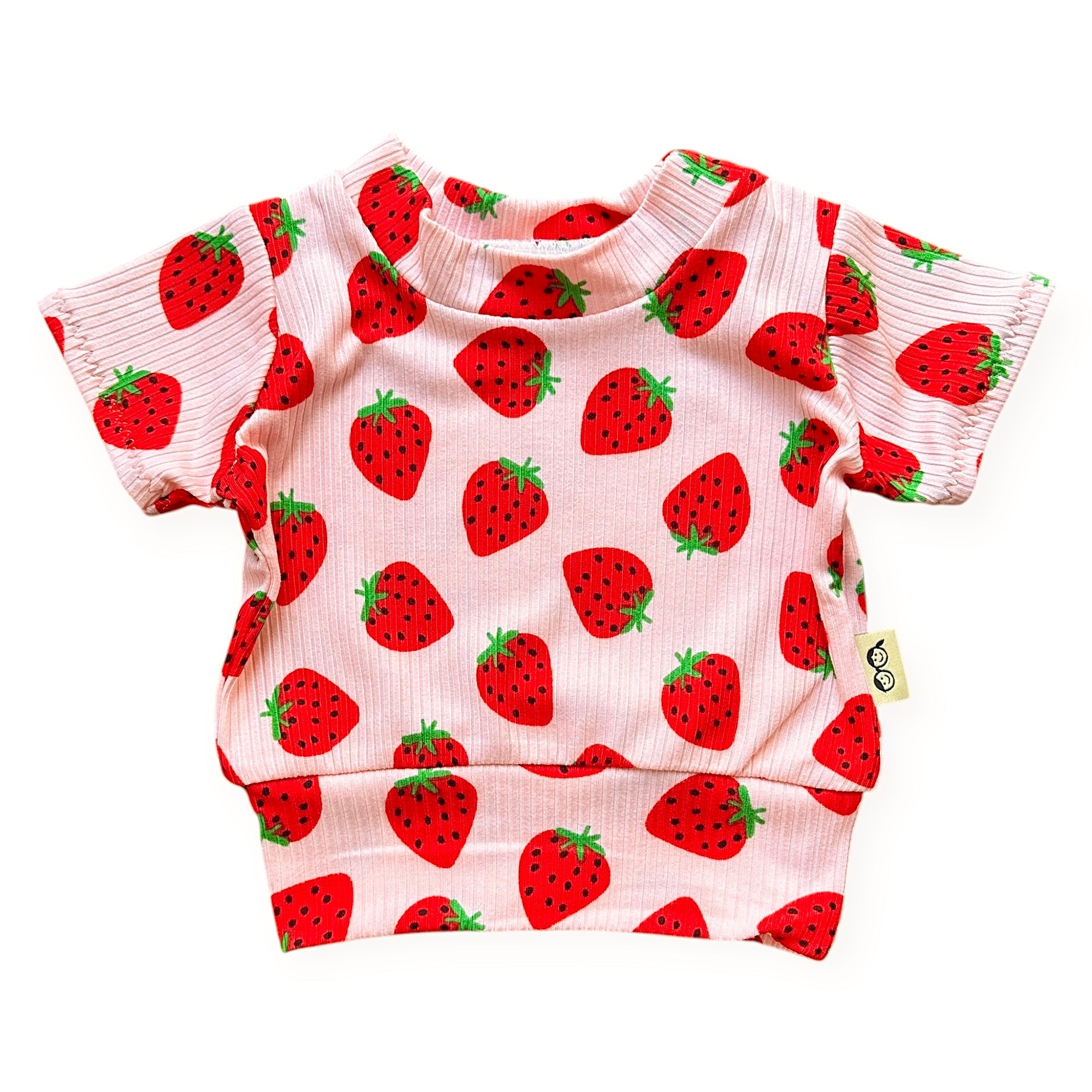 Pink Strawberries Ribbed Summer Lounge Set
