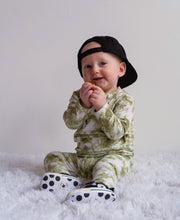 Olive Green Tie Dye Ribbed Lounge Set