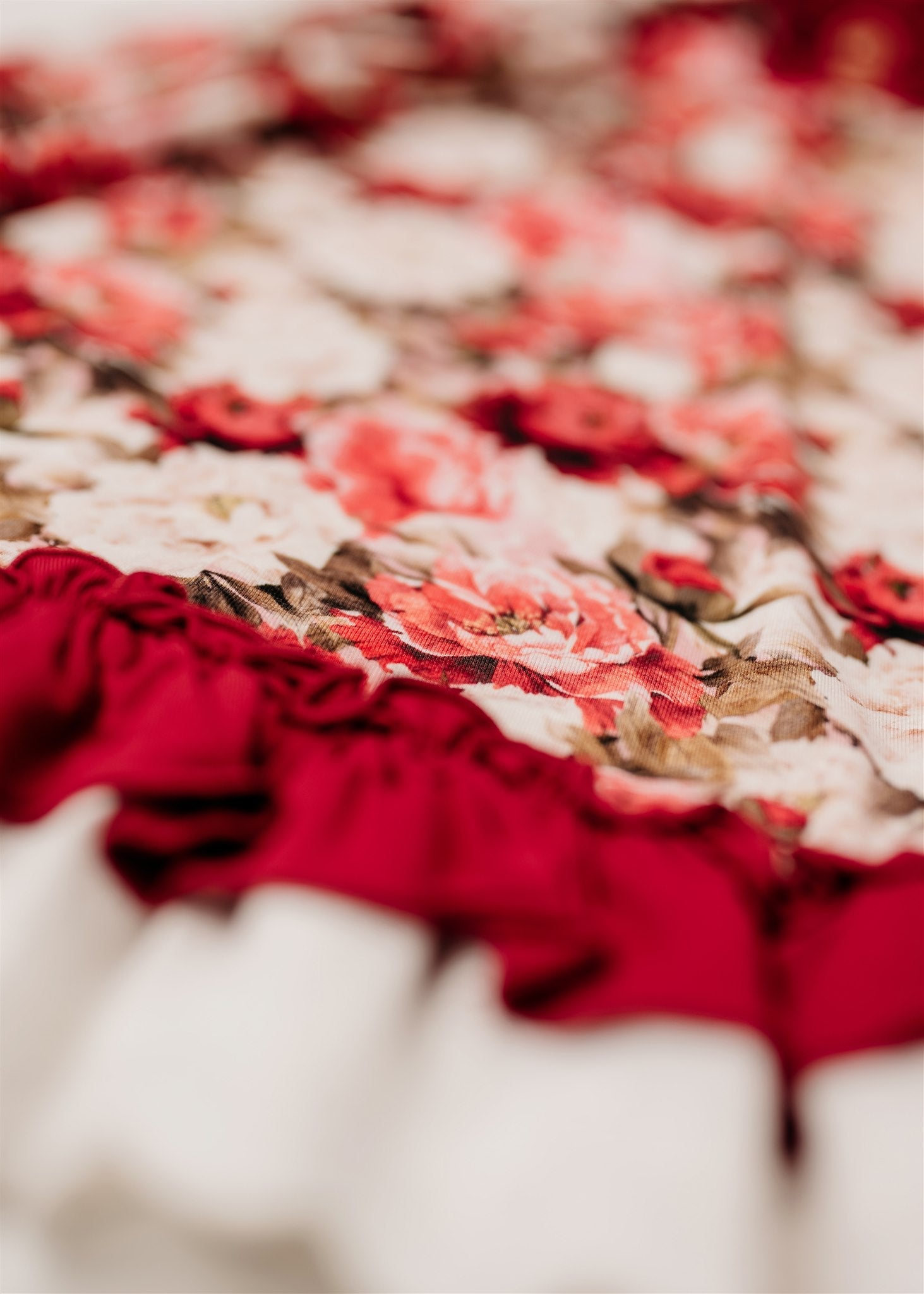 Crimson Bloom | Ruffle Toddler Gown