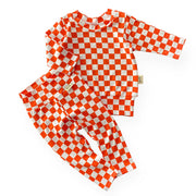 Orange Retro Checkered Lounge Set