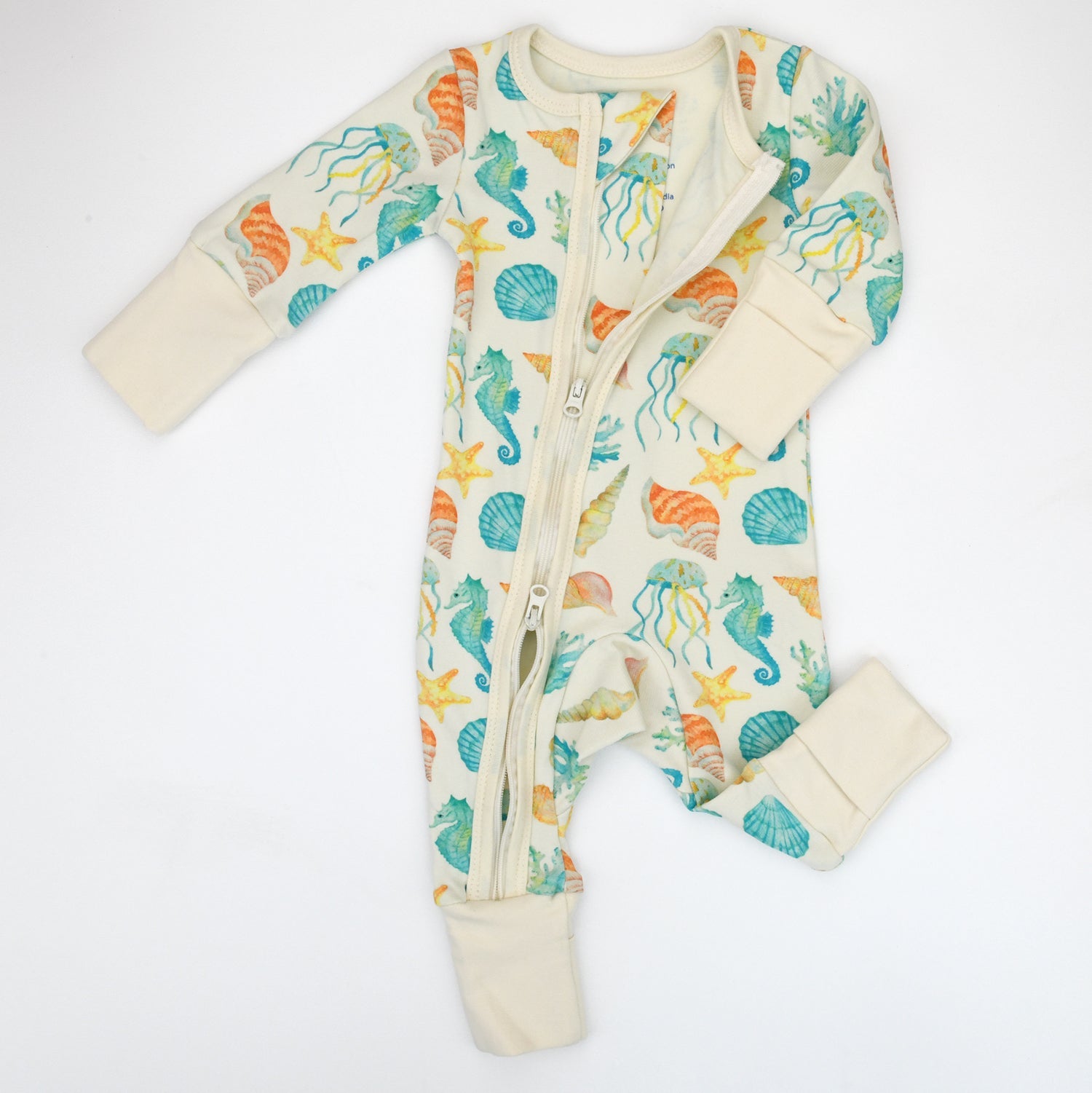 Organic Cotton Baby Pajamas 2-Way Zip Front Zipper Sleeper, Reef