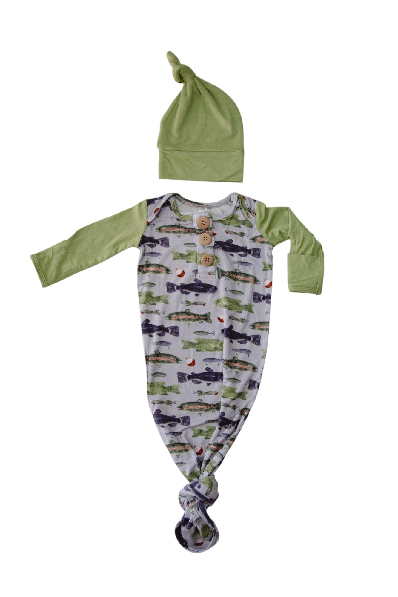Reel Time | Bamboo Knot Gown & Hat Set