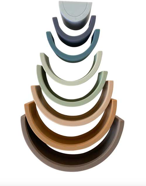 Rainbow Teether Stacker - Eucalyptus