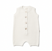 Organic Cotton Knit Romper - Cloud