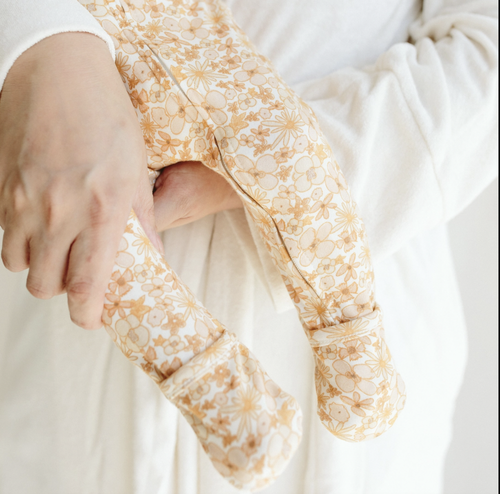 Viscose Organic Cotton Footie - Wildflowers