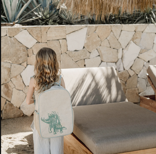 Grade School Backpack - Green Stegosaurus