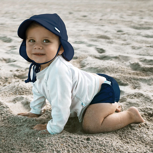 Baby Flap Sun Protection Hat - Navy