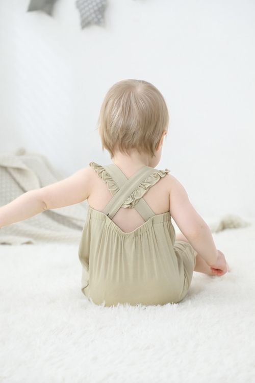 Bamboo Short Romper With Ruffle Detail