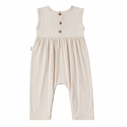 Bamboo Sleveless Romper With Button Detail