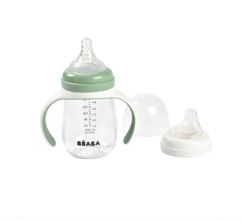 2-In-1 Bottle To Sippy Learning Cup - Sage