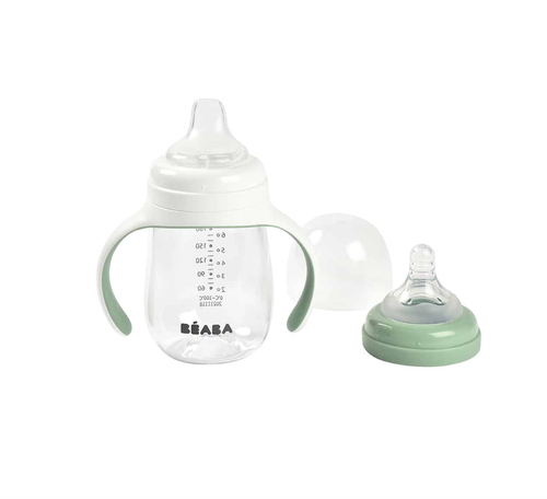2-In-1 Bottle To Sippy Learning Cup - Sage