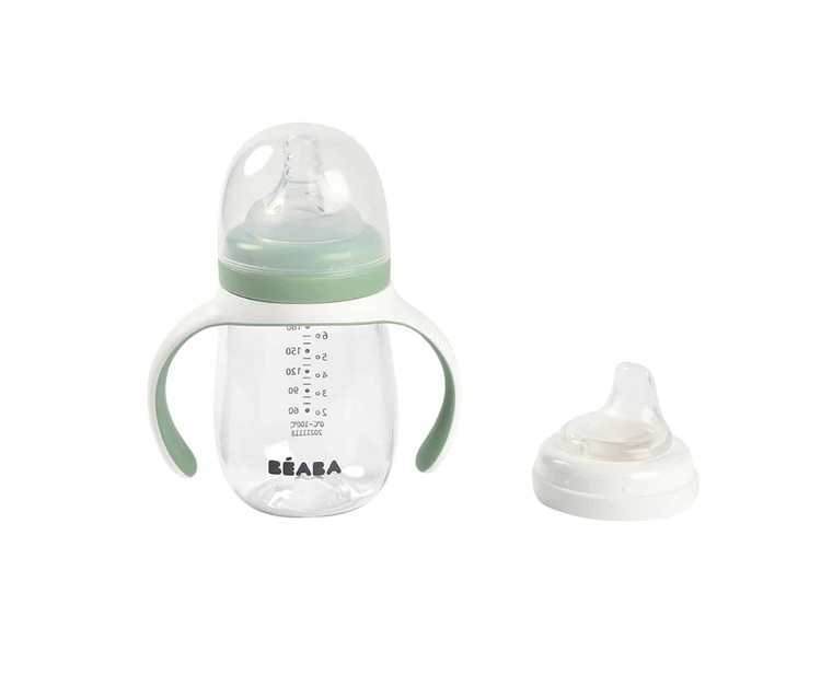 2-In-1 Bottle To Sippy Learning Cup - Sage