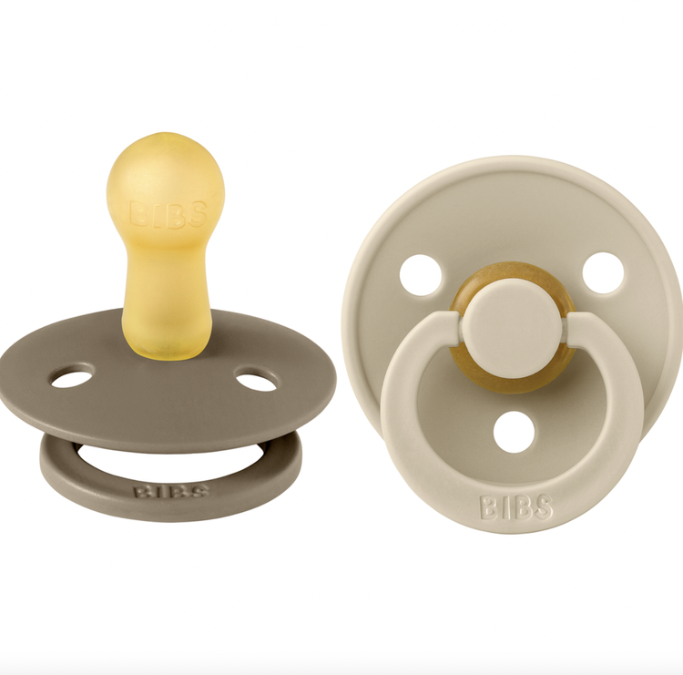 Latex Colour Pacifier - Size 1 (2-Pack) Dark Oak/Vanilla