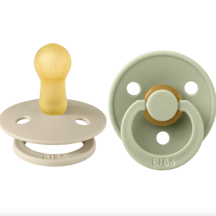 Latex Colour Pacifier - Size 1 (2-Pack) Vanilla/Sage