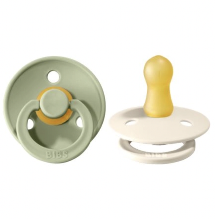 Latex Colour Pacifier - Size 2 (2-Pack) Sage/Ivory