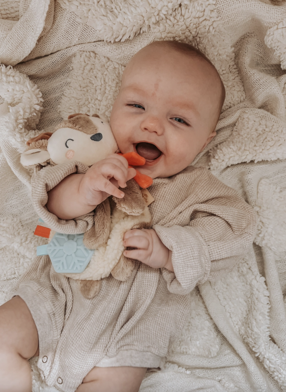 Holiday Reindeer Itzy Lovey Plush & Teether Toy