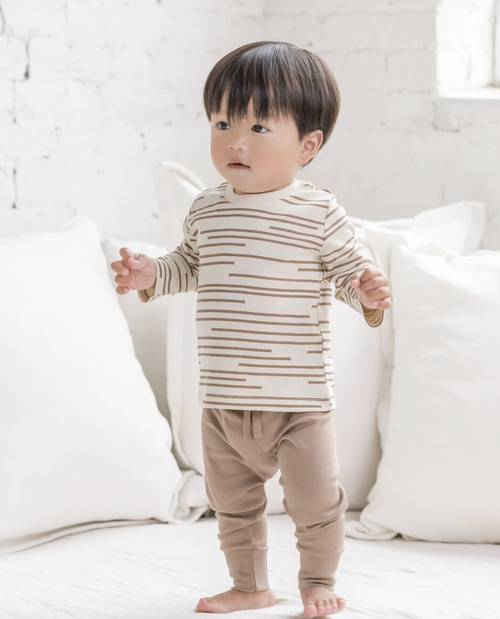 Turk Long-Sleve Crew Neck Shirt - Log Stripe/Truffle