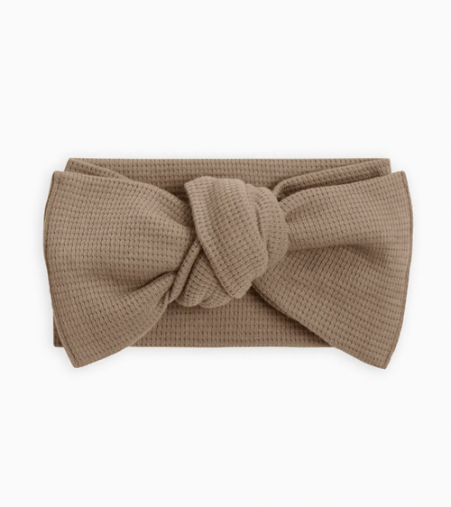Waffle Knot Bow Wrap - Truffle