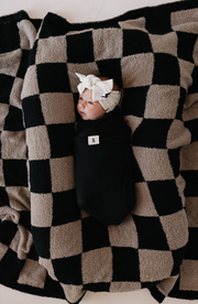 Bamboo Head Wrap | White & Black Bolt