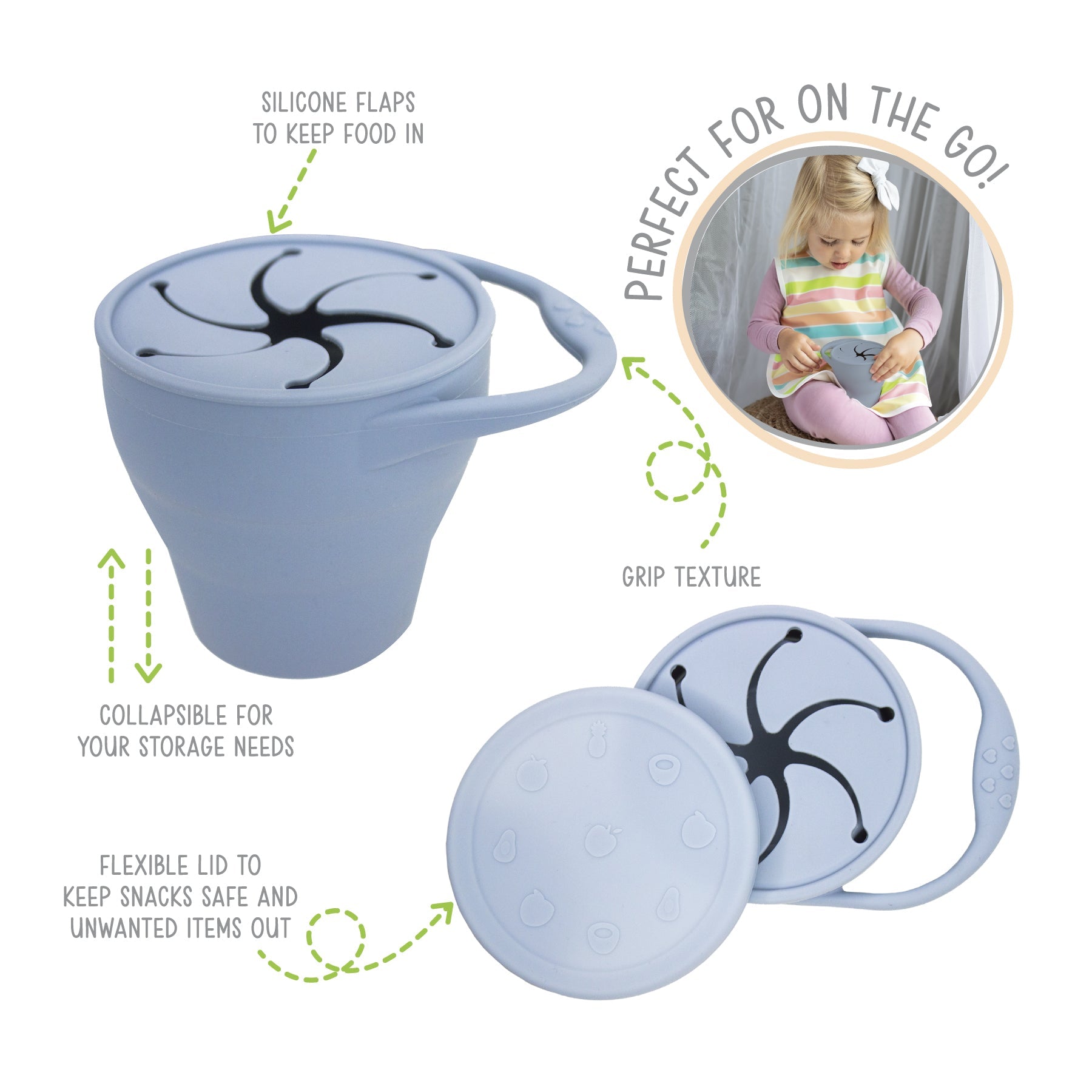 Silicone Collapsible Snack Cup (More Colors Available)