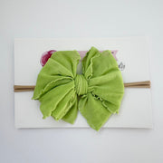 Skinny Mini Ruffled Headband- Lime