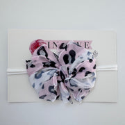 Skinny Mini Ruffled Headband | Leopard Pink
