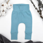Organic Cotton High Waist Baby Pants, Sky