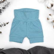 Organic Cotton High Waist Baby Shorts, Sky