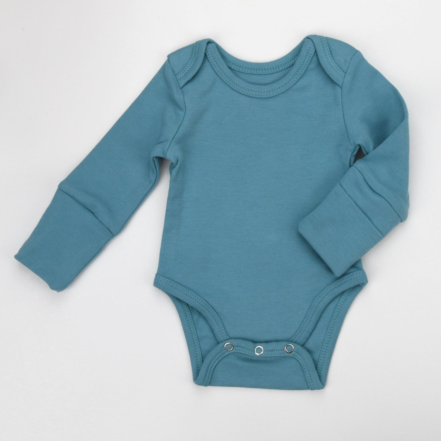 Organic Cotton Long Sleeve Baby Bodysuit, Sky