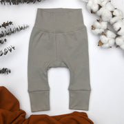 Organic Cotton High Waist Baby Pants, Slate Grey