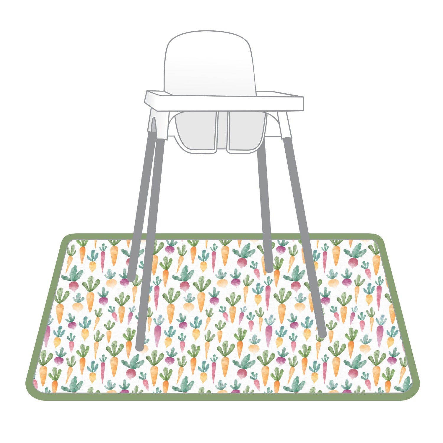 Farm Produce Splash Mat - A Waterproof Catch-All for Highchair Spills and More!