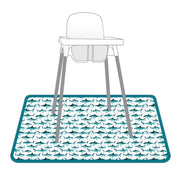 Shark Attack Splash Mat - A Waterproof Catch-All for Highchair Spills and More!