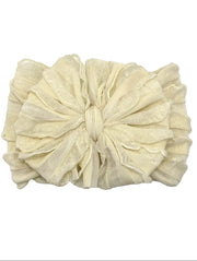 Ruffled Headband- Sugar Cookie