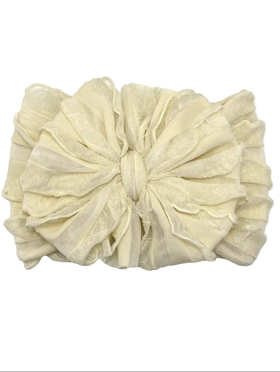 Ruffled Headband- Sugar Cookie