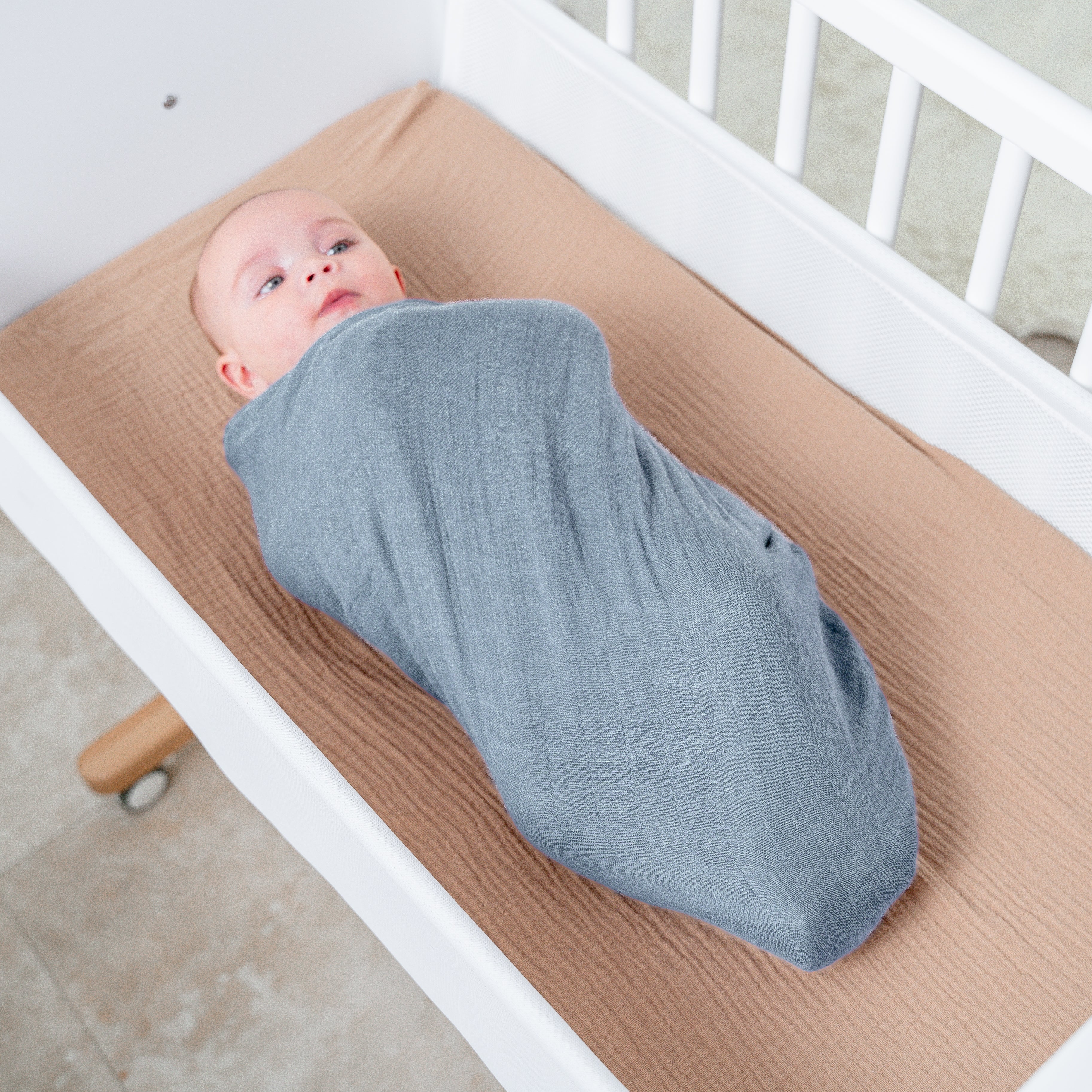 Muslin Swaddle Blanket in Pacific Blue, 1 Pack