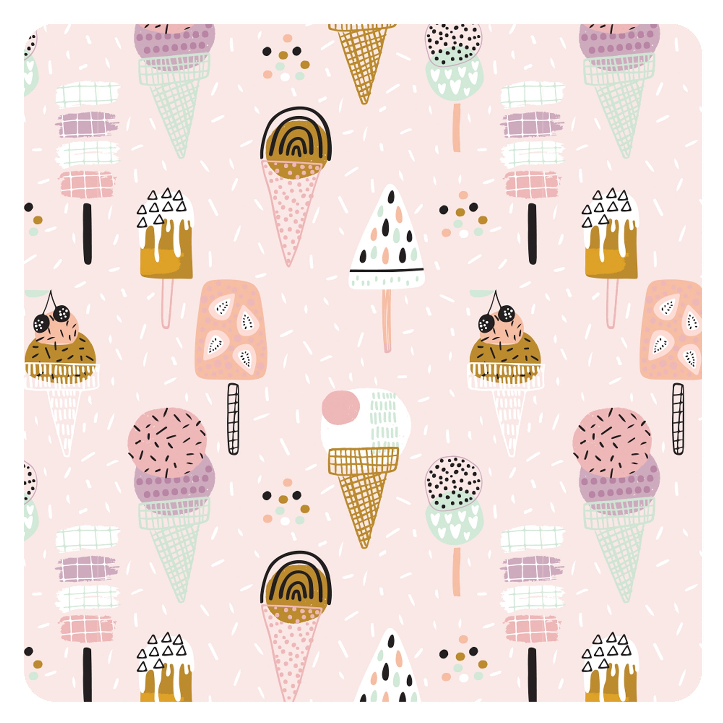 Pink Ice Cream Splash Mat - A Waterproof Catch-All for Highchair Spills and More!