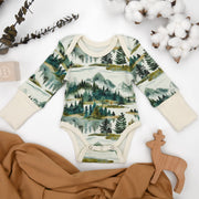 Organic Cotton Long Sleeve Baby Bodysuit, Teton