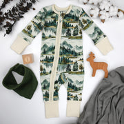 Organic Cotton Baby Pajamas 2-Way Zip Front Zipper Sleeper, Teton