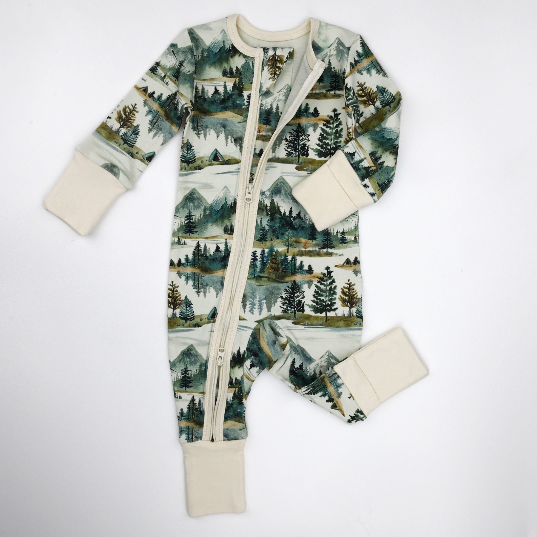 Organic Cotton Baby Pajamas 2-Way Zip Front Zipper Sleeper, Teton