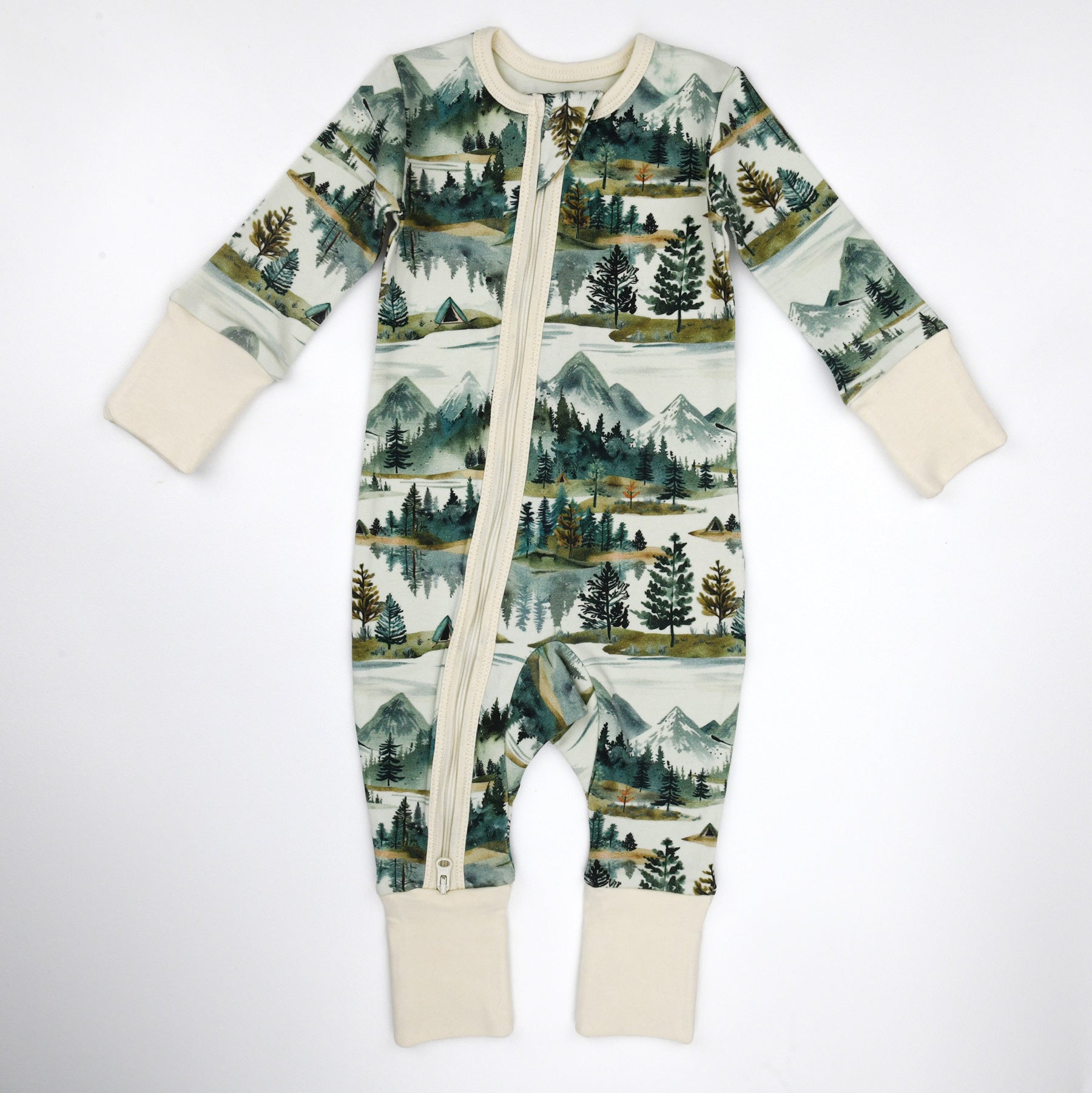 Organic Cotton Baby Pajamas 2-Way Zip Front Zipper Sleeper, Teton