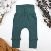 Organic Cotton High Waist Baby Pants, Topaz