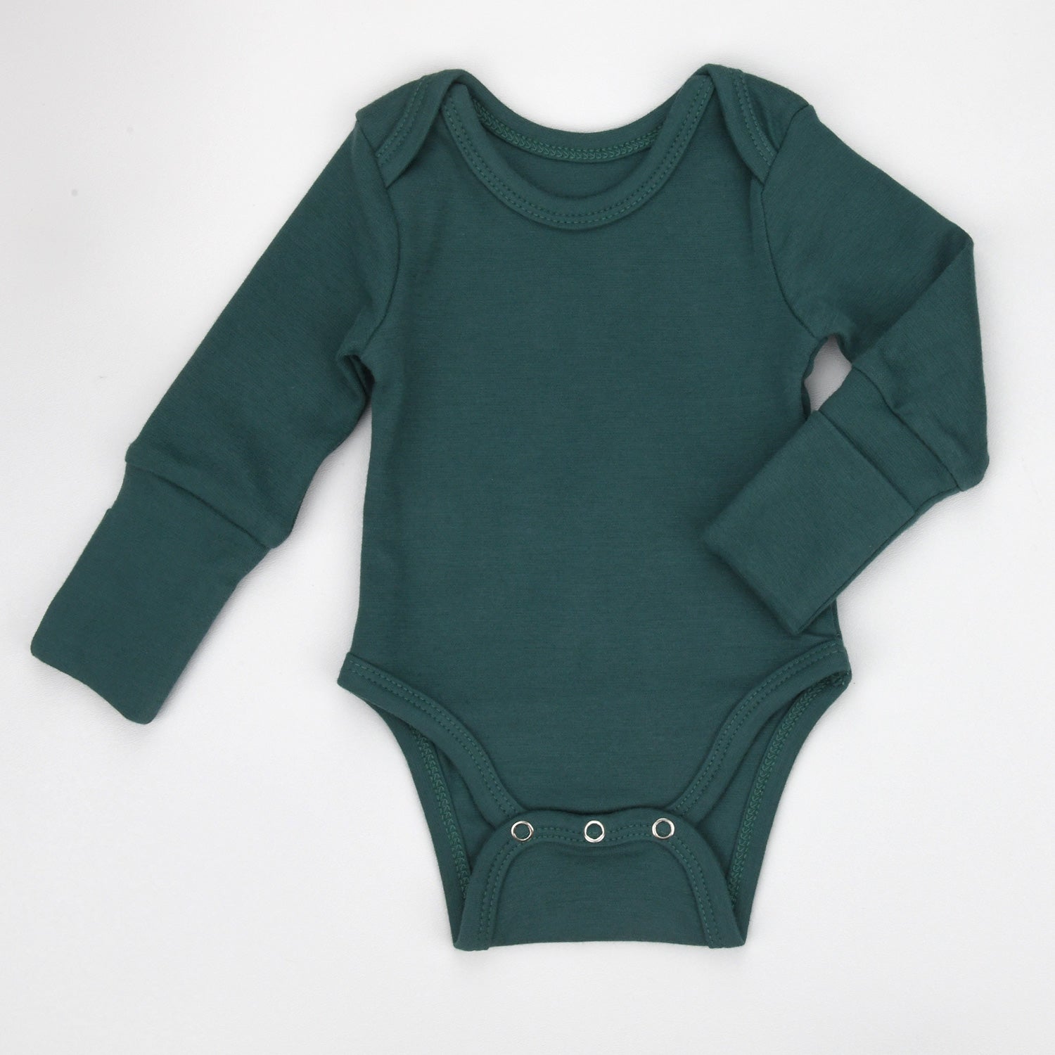 Organic Cotton Long Sleeve Baby Bodysuit, Topaz