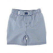 Navy Gingham Swim Trunks