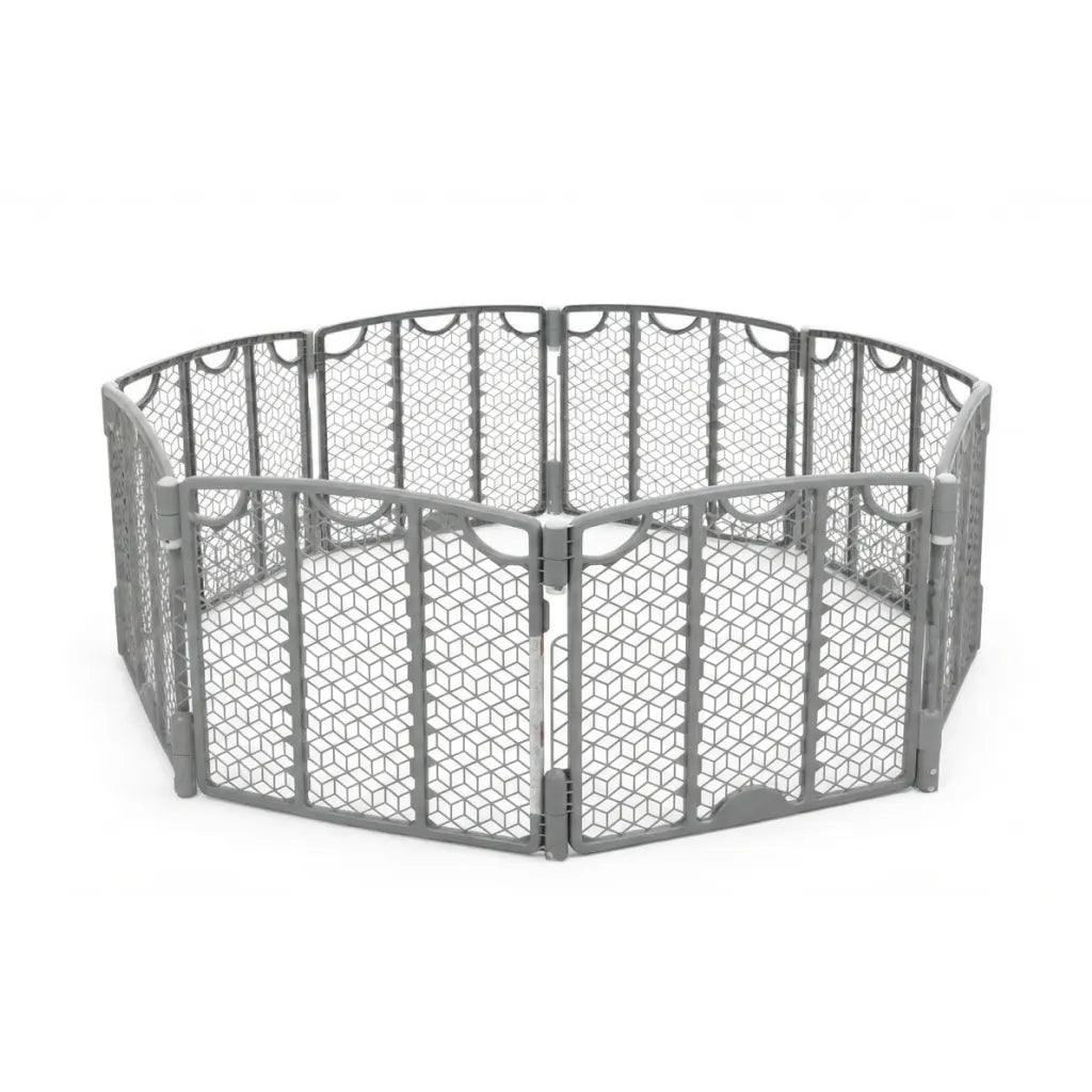 Versatile Play Space Adjustable Play Area, Plastic, 8-Panel (Cool Gray)