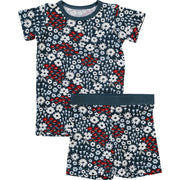 Americana Floral Ribbed Bamboo Cozy Short Set