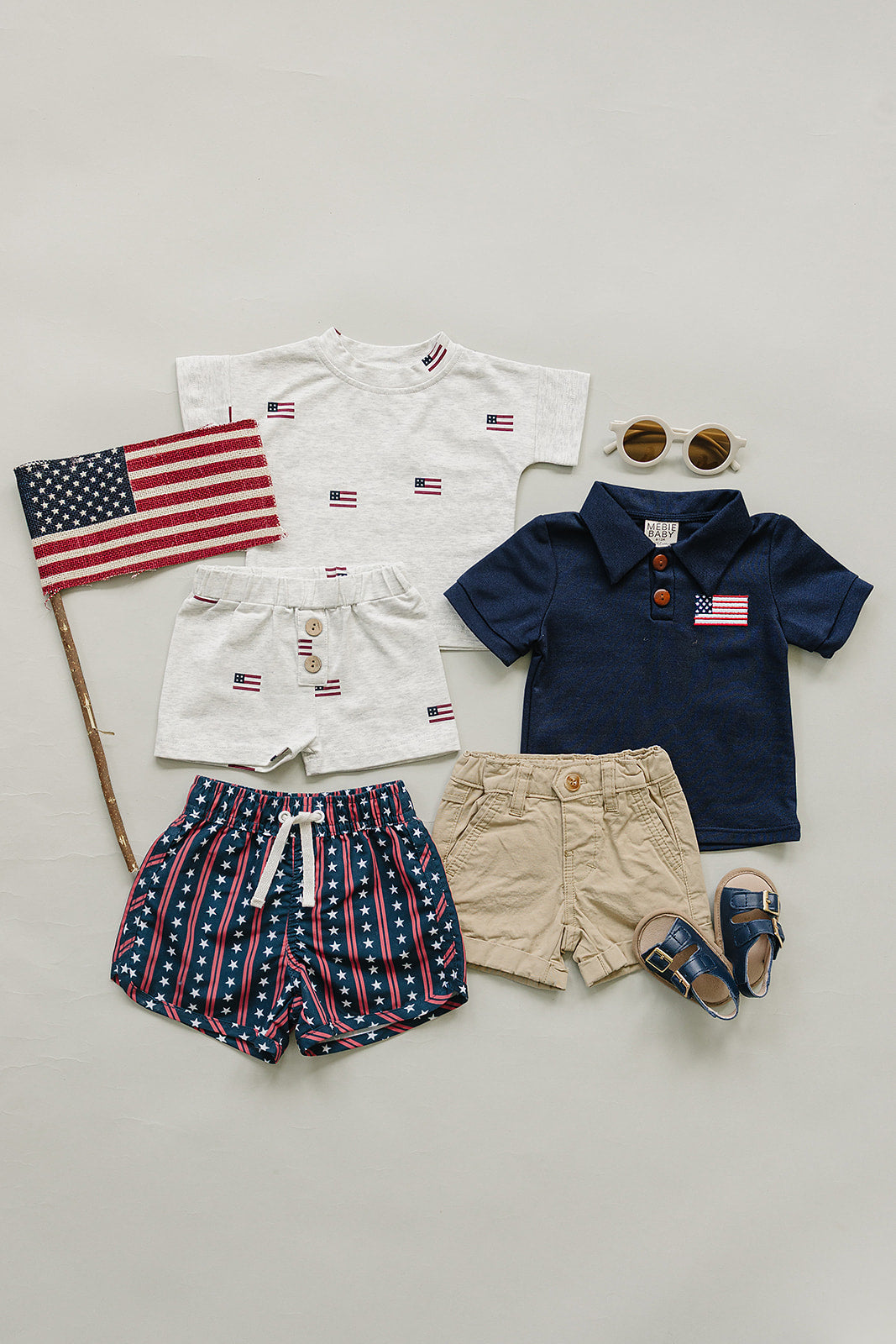 Flag Button Short Set